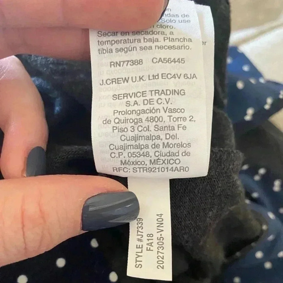 J Crew Mercantile doubled layered top size medium polka dot hem - Picture 5 of 6